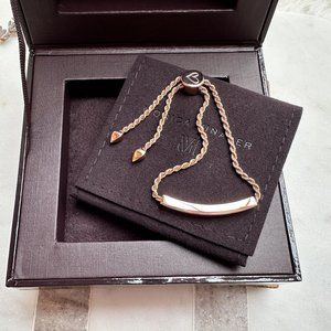 Monica Vinader Rose Gold Vermeil Linear Chain Bracelet - Engraved Scorpio Sign
